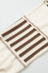 Colorblock Striped Patchwork Henley Pullover Top Exposed-Seam Drop-Shoulder